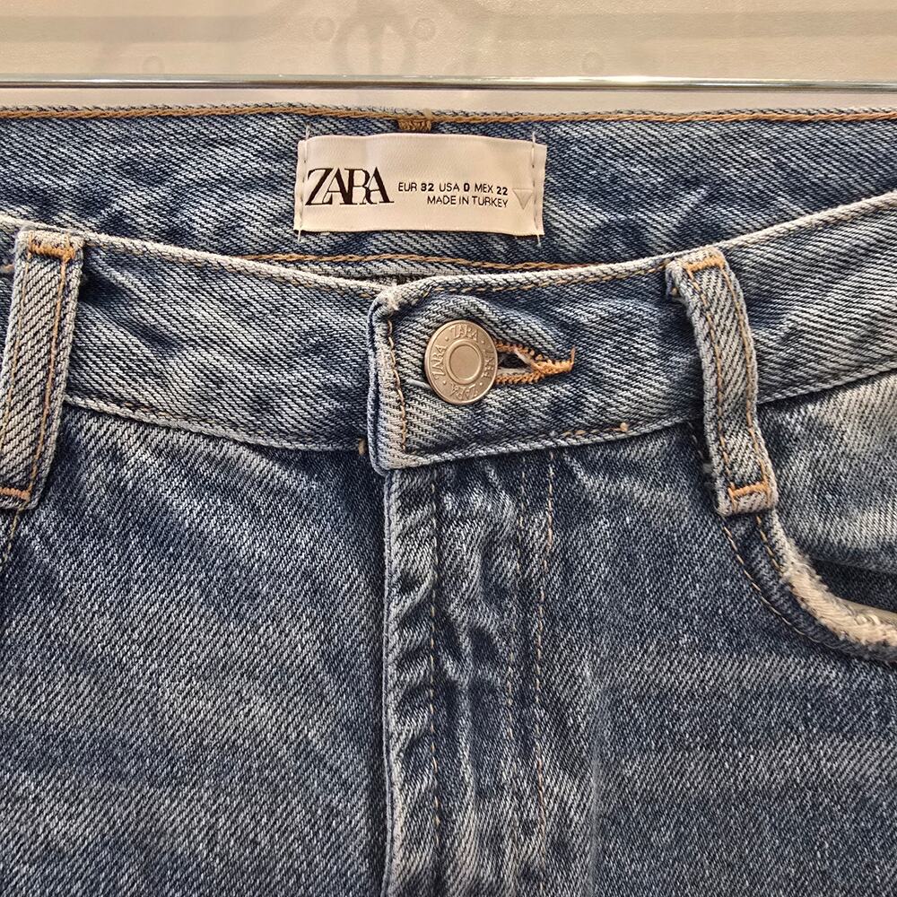 Zara Patchwork Straight Leg Distressed Jeans - image 6